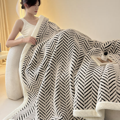 Moderne gestreifte Jacquard-Überwurfdecke - image 8
