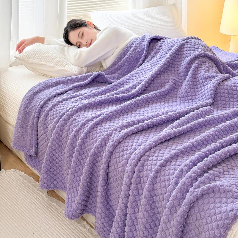 Warme Jacquard-Überwurfdecke mit Punkten - image 2