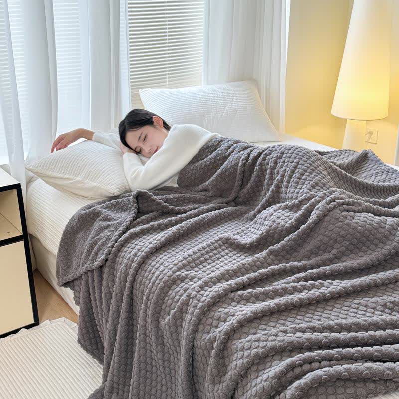 Warme Jacquard-Überwurfdecke mit Punkten - image 15
