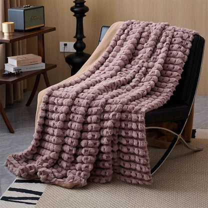 Moderne, luxuriöse Fleece-Überwurfdecke - Lila - 200cm x 230cm - image 13