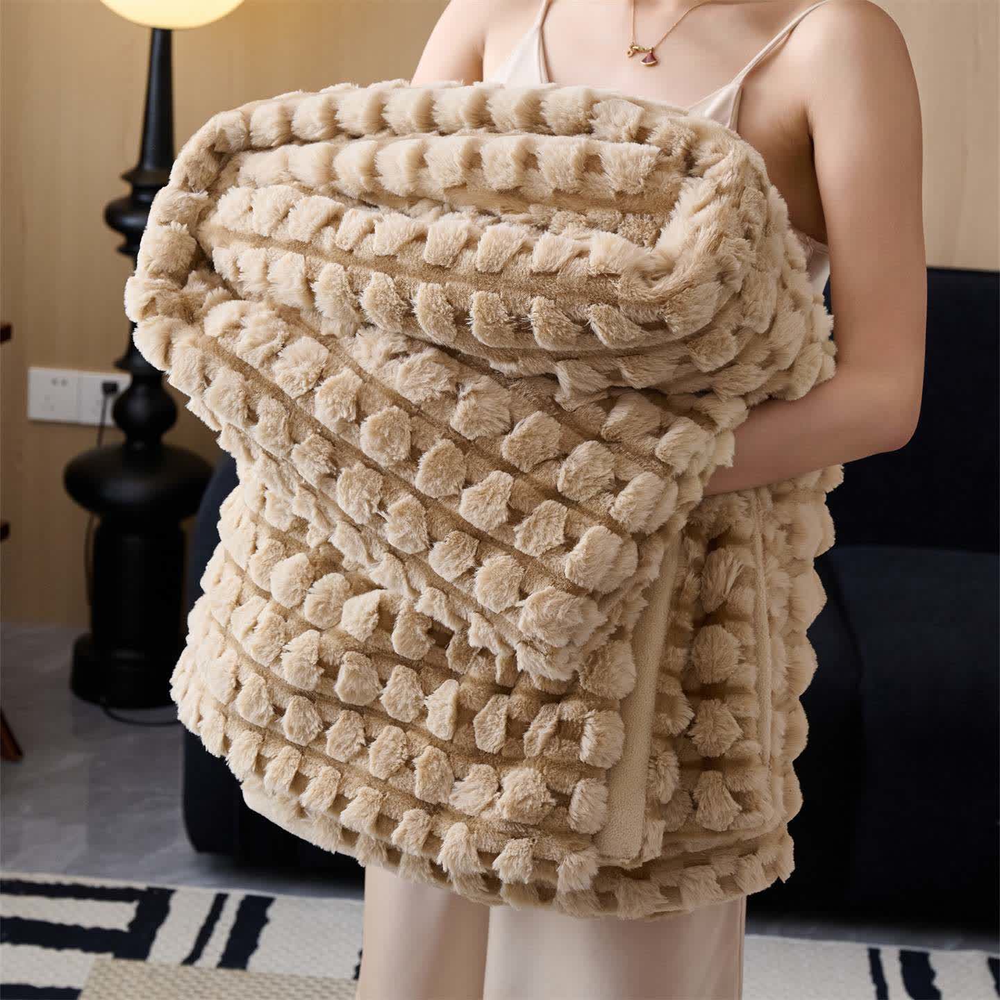 Moderne, luxuriöse Fleece-Überwurfdecke - image 3
