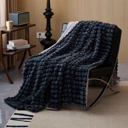 Moderne, luxuriöse Fleece-Überwurfdecke - Dunkelgrau - 200cm x 230cm - image 12