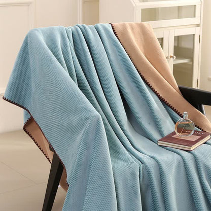 Warme Überwurfdecke aus kariertem Jacquard - Blau - 2 Kissenbezüge - 48cm x 74cm - image 14