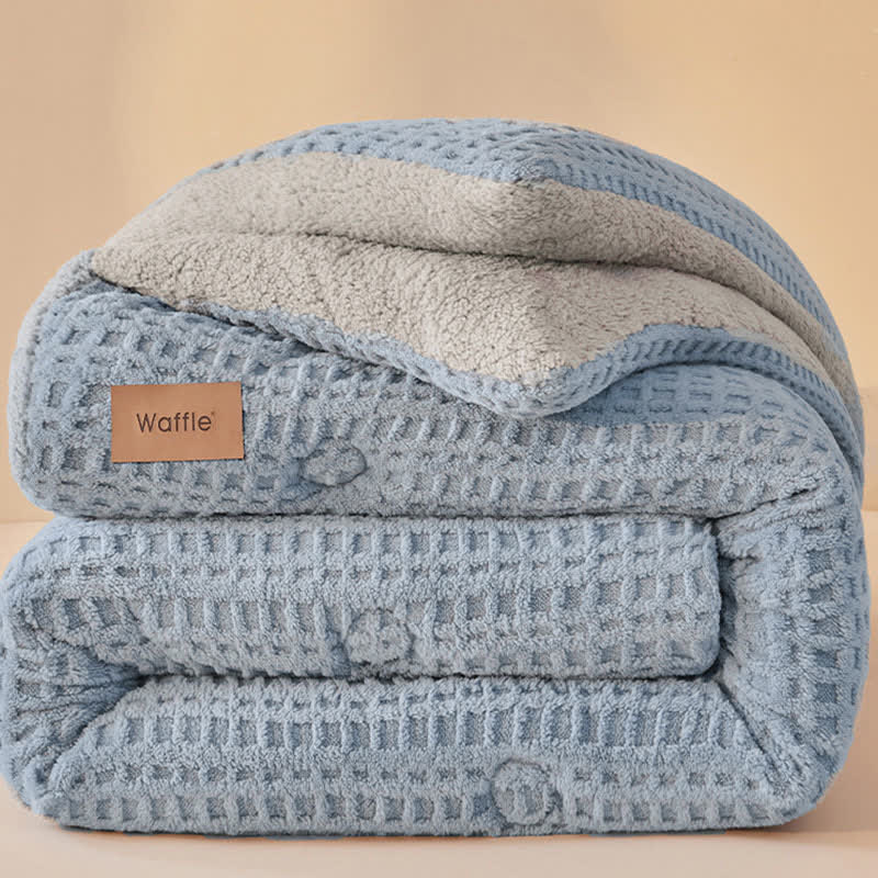 Warme Plüschdecke aus Waffel-Jacquard - image 7