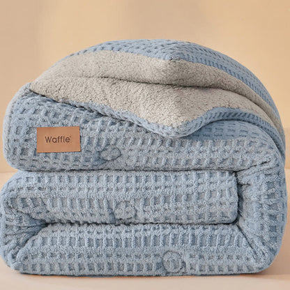 Warme Plüschdecke aus Waffel-Jacquard - image 7
