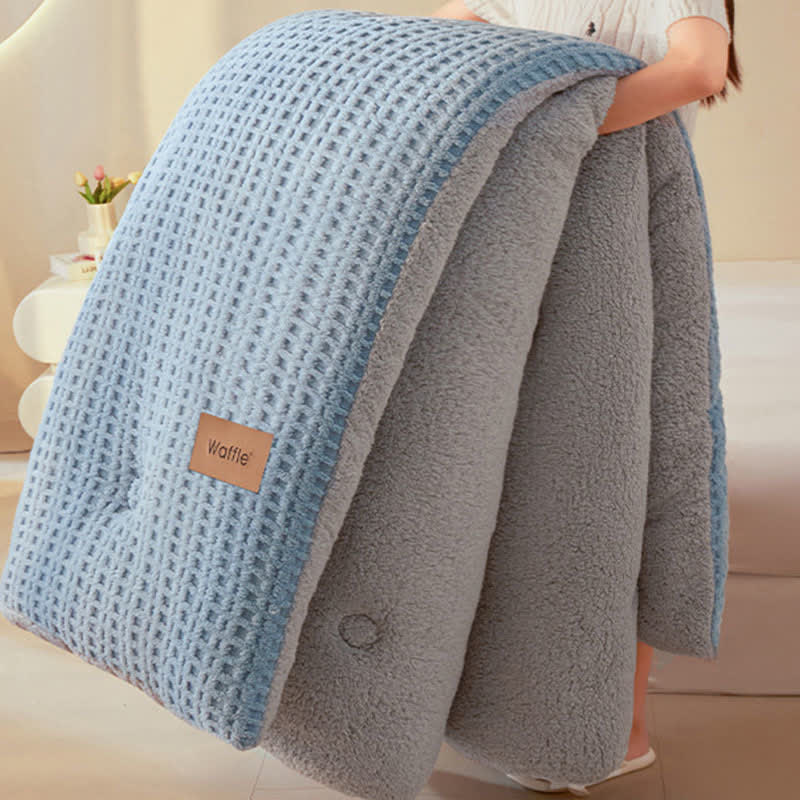 Warme Plüschdecke aus Waffel-Jacquard - image 8