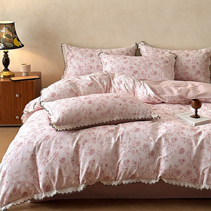 Bettwäscheset aus Baumwollspitze mit Blumenmuster im Vintage-Stil - image 1