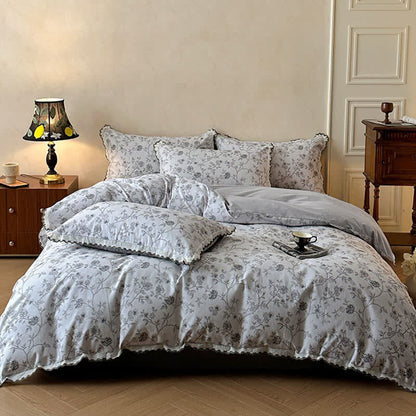 Bettwäscheset aus Baumwollspitze mit Blumenmuster im Vintage-Stil - image 10