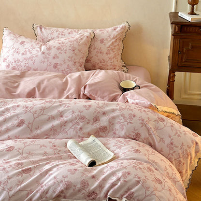 Bettwäscheset aus Baumwollspitze mit Blumenmuster im Vintage-Stil - image 3