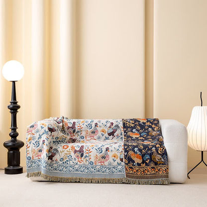 Baumwollgaze-Steppdecke mit Hühnerblumenmotiv im Landhausstil - image 2