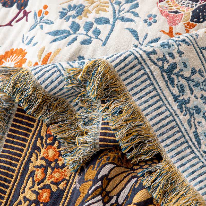 Baumwollgaze-Steppdecke mit Hühnerblumenmotiv im Landhausstil - image 3