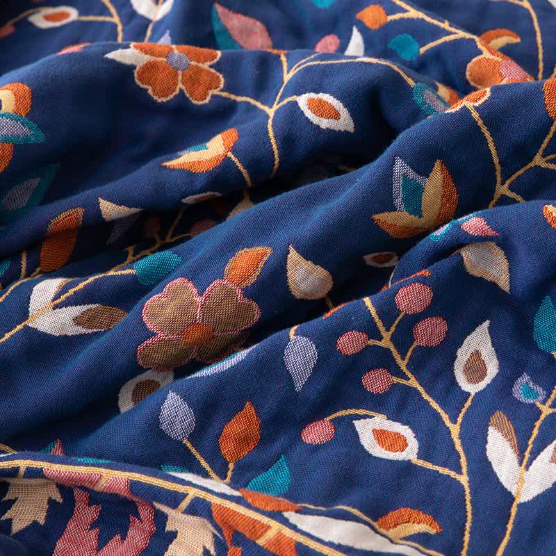 Wendesteppdecke aus Baumwolle mit Vintage-Blumenmuster und Quasten - image 5