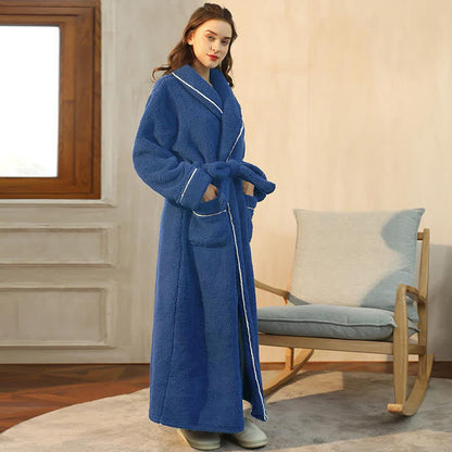 Ownkoti Bequemer Fleece-Pyjama, langer Bademantel - Marine - Frauen: 3XL - image 7