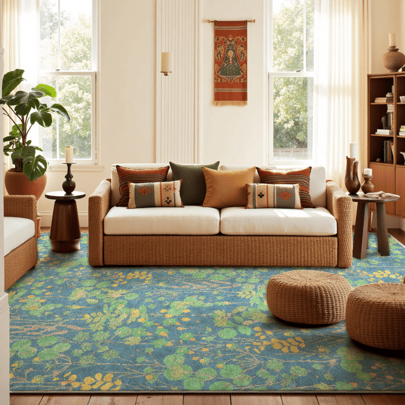 Rutschfester, faltbarer Teppich „Lotus Pond“ - 61" x 96" - image 0