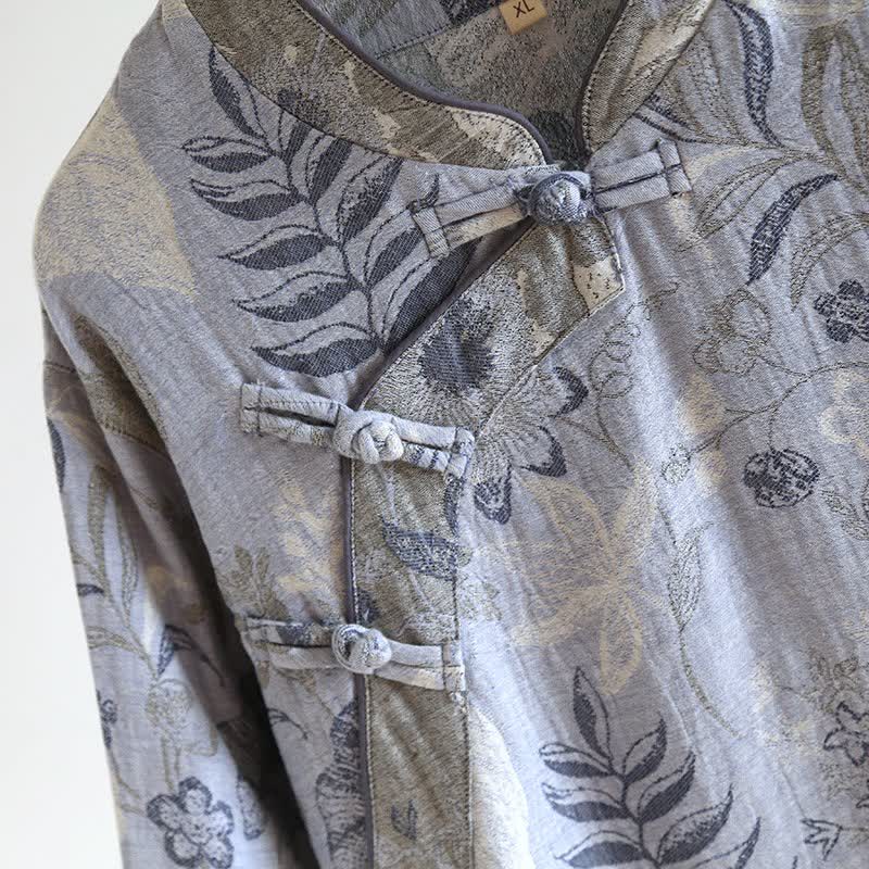 Orientalisch inspiriertes Pyjama-Set aus Baumwollgaze mit Blumenmuster - image 5