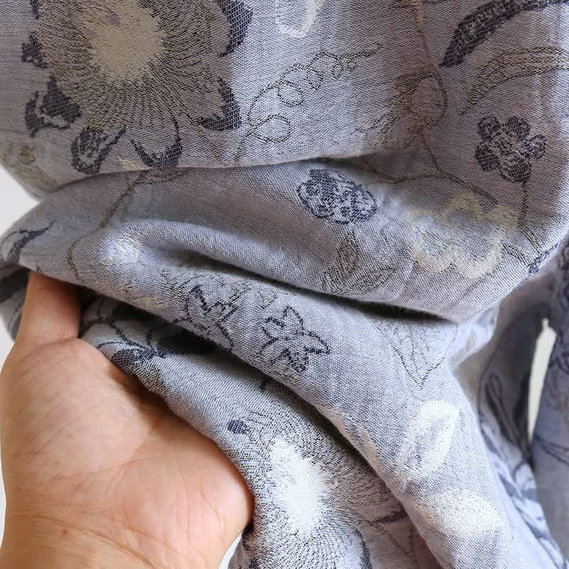Orientalisch inspiriertes Pyjama-Set aus Baumwollgaze mit Blumenmuster - image 10