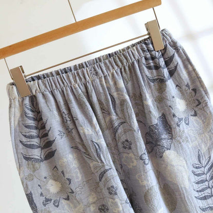 Orientalisch inspiriertes Pyjama-Set aus Baumwollgaze mit Blumenmuster - image 7