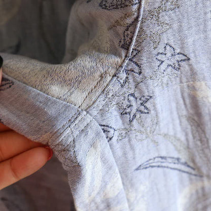 Orientalisch inspiriertes Pyjama-Set aus Baumwollgaze mit Blumenmuster - image 9