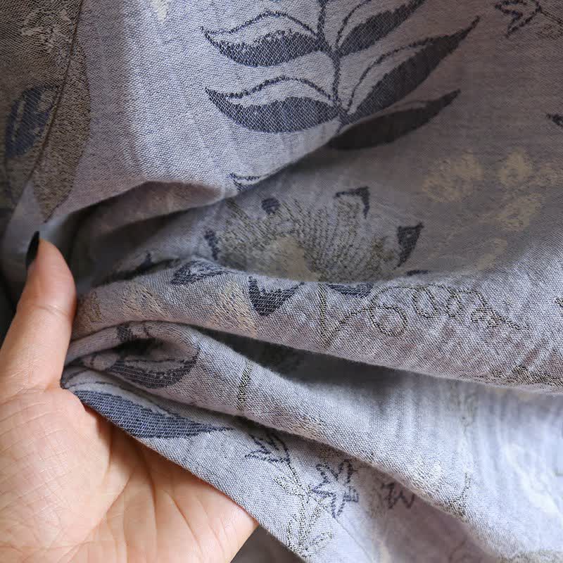 Orientalisch inspiriertes Pyjama-Set aus Baumwollgaze mit Blumenmuster - image 12