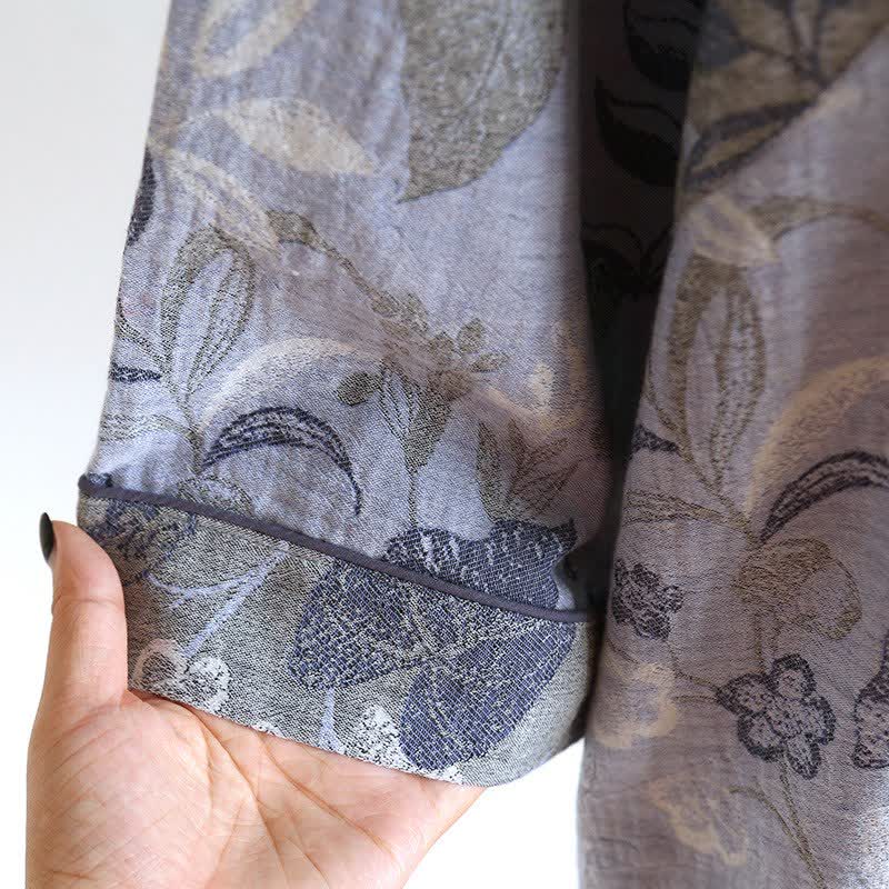 Orientalisch inspiriertes Pyjama-Set aus Baumwollgaze mit Blumenmuster - image 6