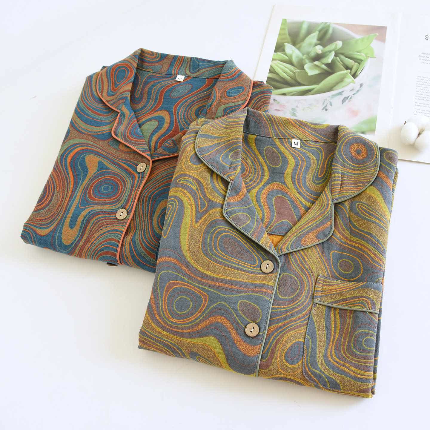 Künstlerisches abstraktes Pyjama-Set aus Baumwolle - image 0