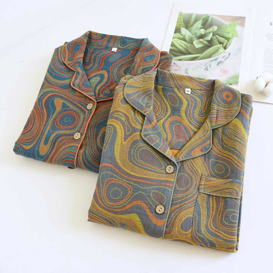 Künstlerisches abstraktes Pyjama-Set aus Baumwolle - image 0