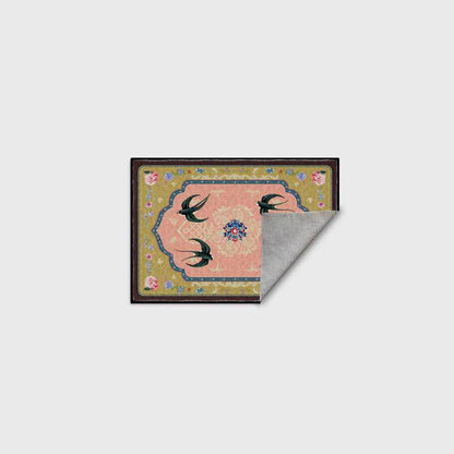 Rutschfester Vintage-Teppich mit orientalischem Schwalbenmotiv - image 2