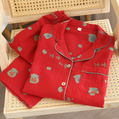 Pyjama-Set „Lucky Persimmon“ aus Baumwolle - image 2