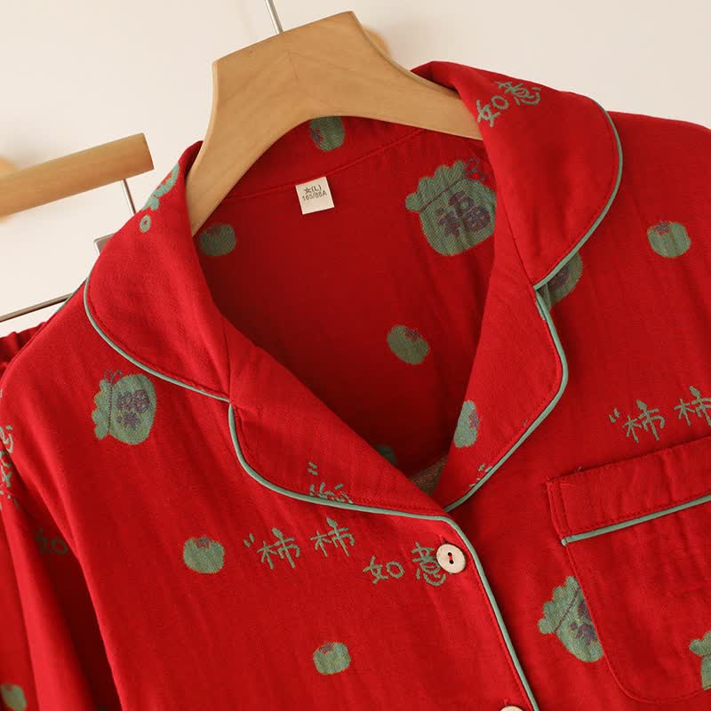 Pyjama-Set „Lucky Persimmon“ aus Baumwolle - image 4