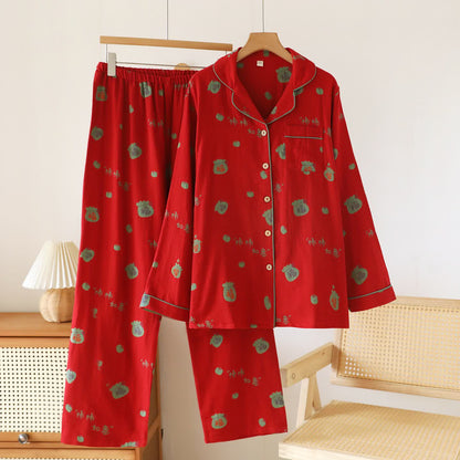 Pyjama-Set „Lucky Persimmon“ aus Baumwolle - XXL - image 0