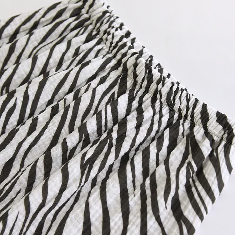 Modernes Pyjama-Set aus Baumwollgaze mit Zebrastreifen - image 11