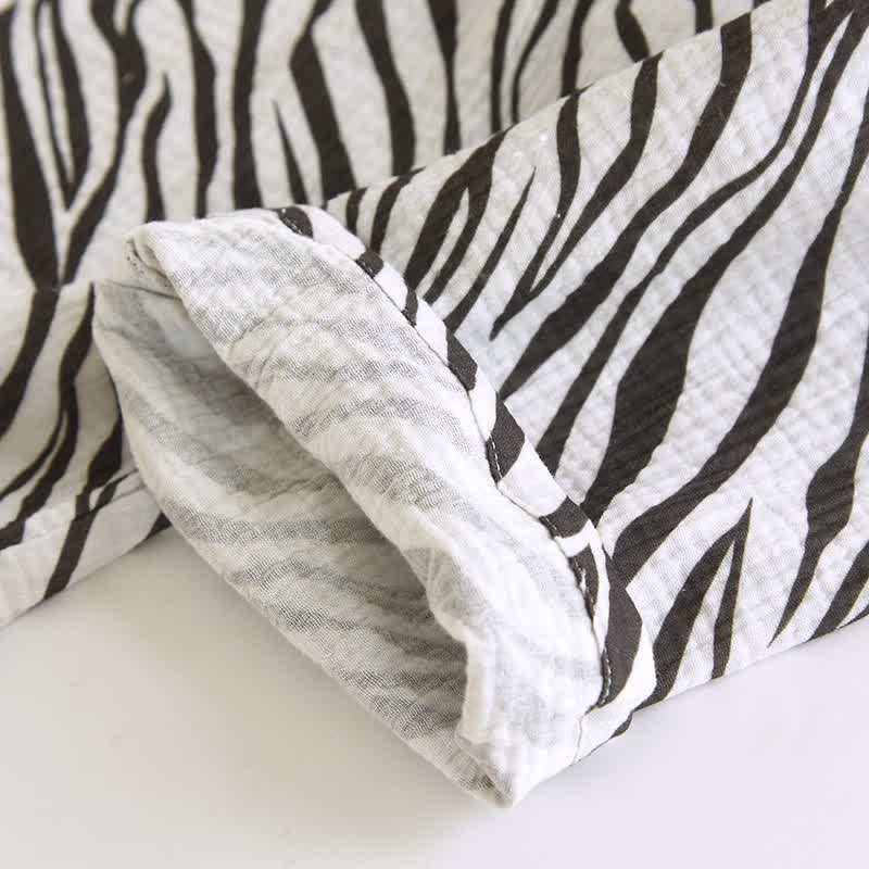 Modernes Pyjama-Set aus Baumwollgaze mit Zebrastreifen - image 10