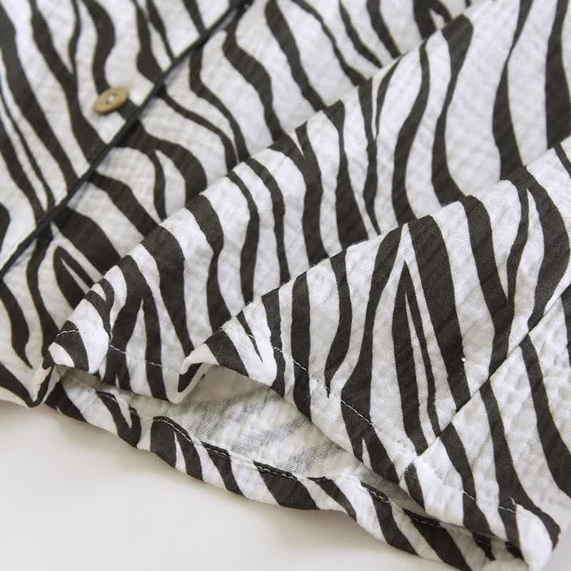 Modernes Pyjama-Set aus Baumwollgaze mit Zebrastreifen - image 7