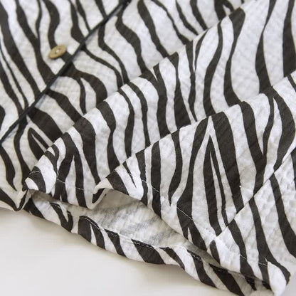 Modernes Pyjama-Set aus Baumwollgaze mit Zebrastreifen - image 7