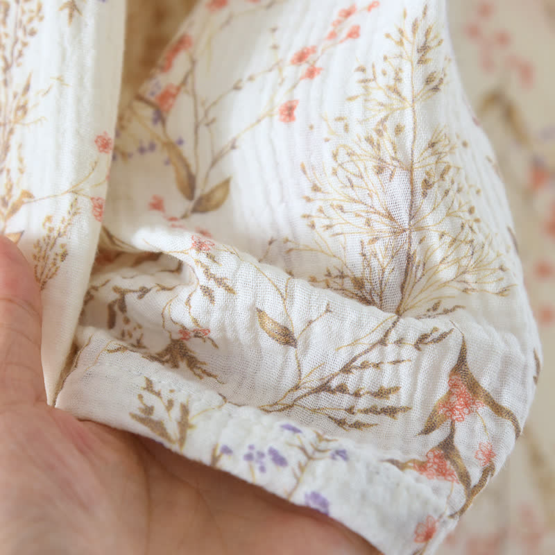 Pyjama-Set aus Baumwollgaze mit gedecktem Blumenmuster - image 8