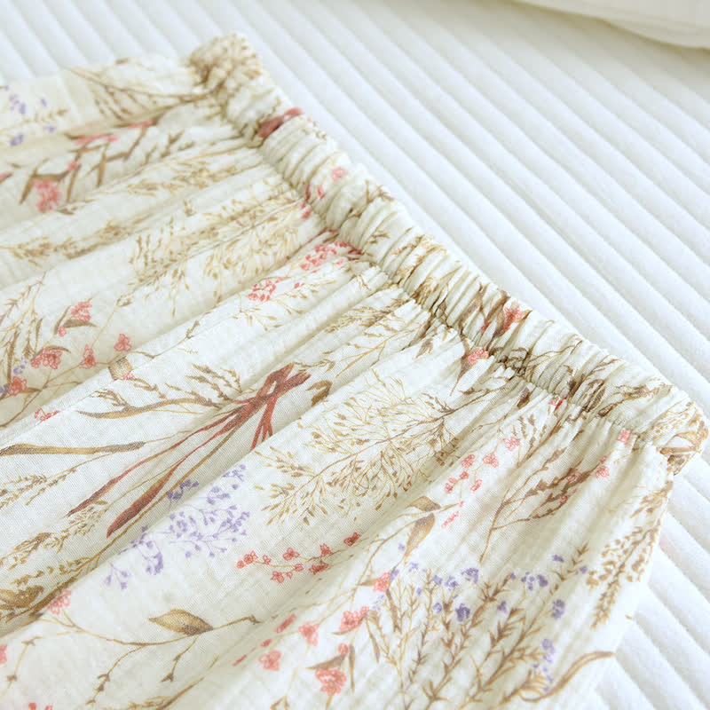 Pyjama-Set aus Baumwollgaze mit gedecktem Blumenmuster - image 11