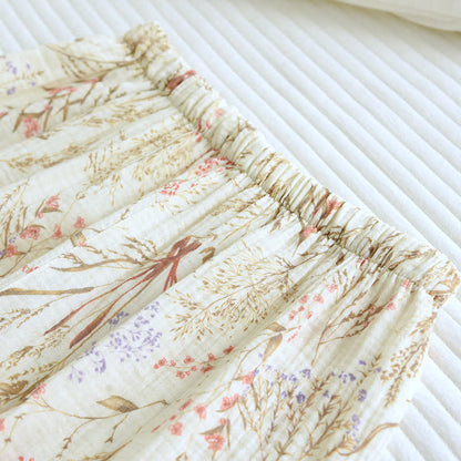 Pyjama-Set aus Baumwollgaze mit gedecktem Blumenmuster - image 11