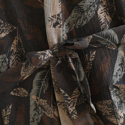 Bademantel aus Baumwoll-Jacquard mit Blattmotiv im Kimono-Stil - image 7