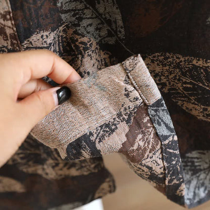 Bademantel aus Baumwoll-Jacquard mit Blattmotiv im Kimono-Stil - image 9