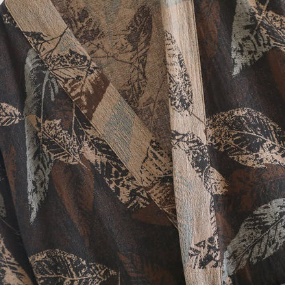 Bademantel aus Baumwoll-Jacquard mit Blattmotiv im Kimono-Stil - image 5
