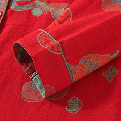 Auspicious Gourd Persimmon Loungewear-Set aus Baumwolle - image 2