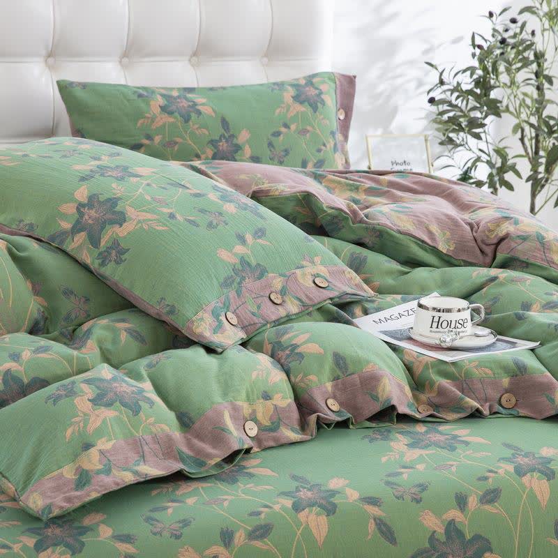 Elegantes Lily-Bettwäscheset aus Baumwollgaze (4-teilig) - image 4