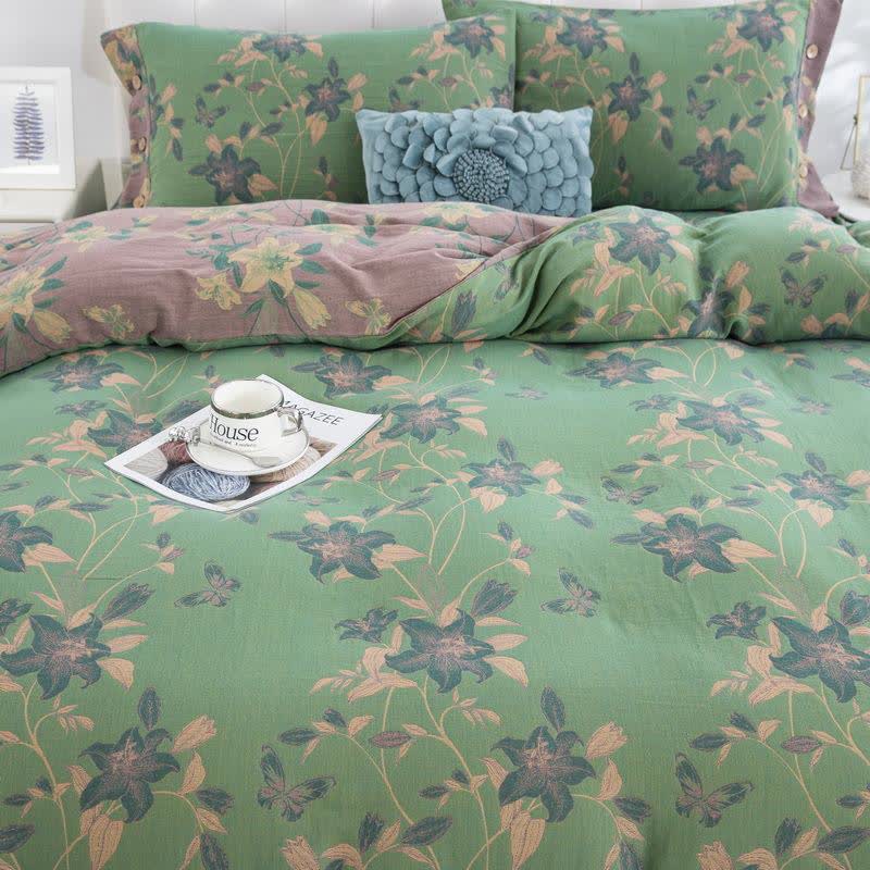 Elegantes Lily-Bettwäscheset aus Baumwollgaze (4-teilig) - image 3