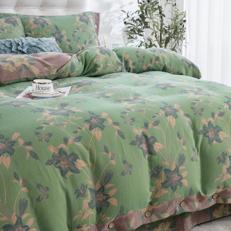 Elegantes Lily-Bettwäscheset aus Baumwollgaze (4-teilig) - image 2