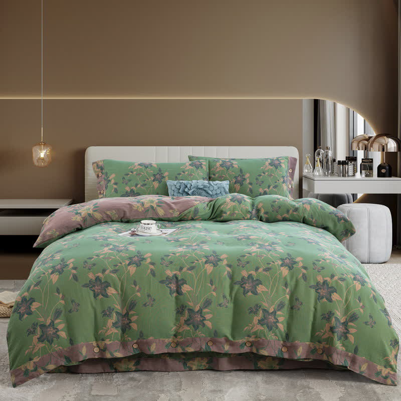 Elegantes Lily-Bettwäscheset aus Baumwollgaze (4-teilig) - 220cm x 240cm - image 0