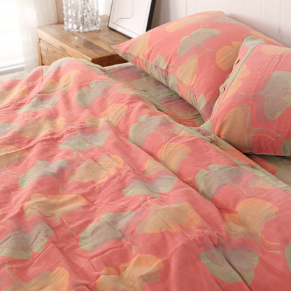 Wende-Bettwäscheset aus Baumwolle mit Ginkgoblättern (4-teilig) - Rosa - Bettwäsche-Set - 200cm x 230cm - image 6