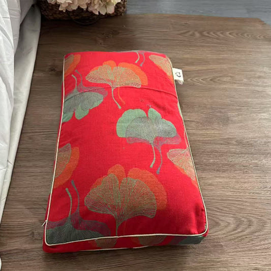 Kissenbezug aus Baumwollgaze mit Ginkgoblättern - 1 Stück Buchweizenkissen - Rot - 33 cm x 60 cm - image 0