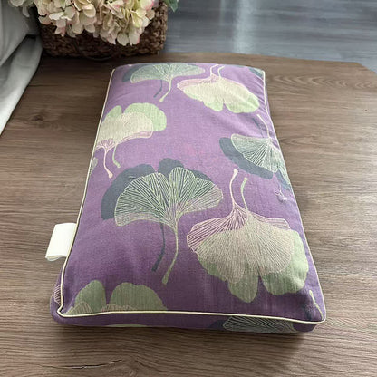 Kissenbezug aus Baumwollgaze mit Ginkgoblättern - 1 Stück Buchweizenkissen - Dunkelviolett - 33 cm x 60 cm - image 4