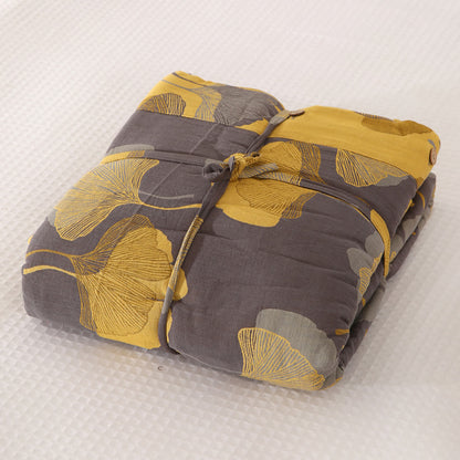 Bettdecke aus natürlicher Ginkgoblatt-Baumwolle - Grau - 2 Kissenbezüge - 48cm x 74cm - image 5