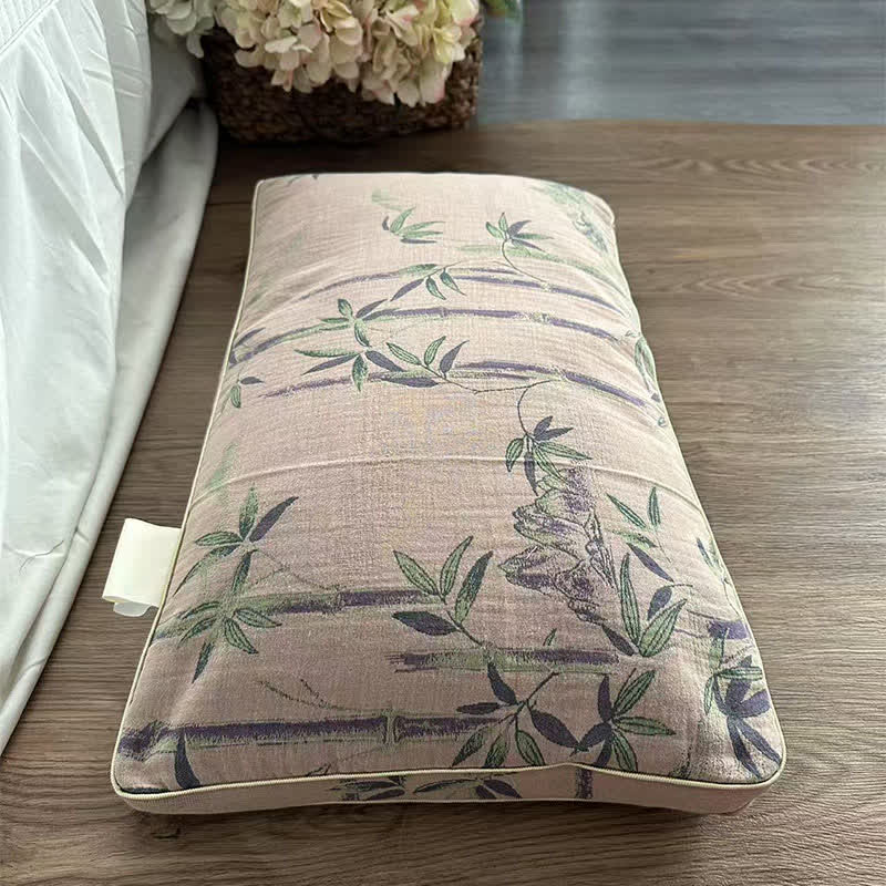 Kissenbezug aus Baumwollgaze im Bambus-Stil - 1 Stück Buchweizenkissen - Grau Rosa - 33 cm x 60 cm  - image 2